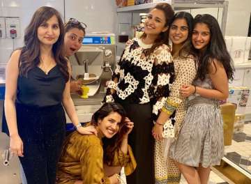 Priyanka Chopra making ice-cream with sister Parineeti and her BFFs