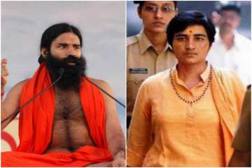 Yoga guru Baba Ramdev and BJP's Bhopal candidate, Malegaon blast case accused Pragya Singh Thakur