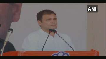 Congress president Rahul Gandhi while addressing a rally in Kollam