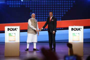 Prime Minister Narendra Modi gave a freewheeling exclusive interview to India TV Chairman and Editor-in-Chief Rajat Sharma in front of a packed audience of nearly 2,500 people at Jahawarlal Nehru Stadium in New Delhi. 
