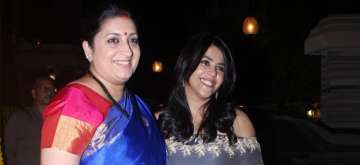 ekta kapoor accompanies smriti irani