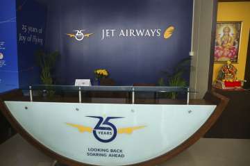 A Jet airways reception desk 