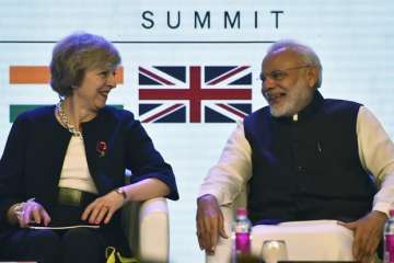 Prime Minister Modi with outgoing British PM Theresa May