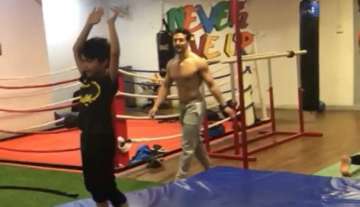 Tiger Shroff trains Shilpa Shetty's son Viaan Raj Kundra, Gymnastic- Watch Viaan's first back flip