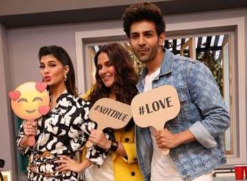 Kartik Aaryan, Jacqueline Fernandez can’t stop laughing as they appear together in Neha Dhupia’s sho