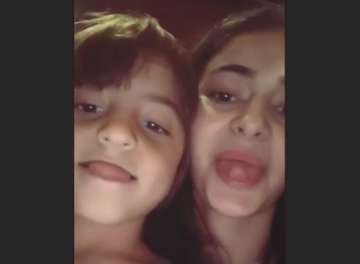 Ananya Panday trains AbRam to touch the tip of the nose using tongue, shares a funny video