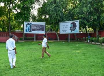 Congress Party headquarters ahead of Lok Sabha elections results in New Delhi