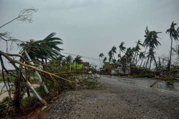 ?A view of the destruction caused by Cyclone Fani after its landfall, in Puri