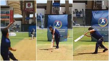 Sachin Tendulkar was back in action at the DY Patil Stadium in Mumbai.