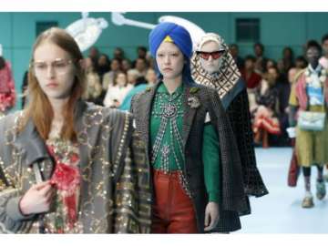 Models displaying for Gucci's women's Fall/Winter 2018-2019 collection in Italy in 2018. (Representational image)