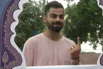 Virat Kohli casts vote in Gurugram and urges all to do the same