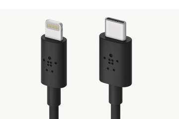Belkin BOOST CHARGE USB-C Cable with Lightning Connector with 50 percent fast charge capability laun