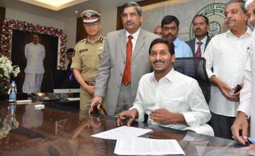 Andhra Pradesh CM Jagan Mohan Reddy occupies CM Office in State Secretariat
