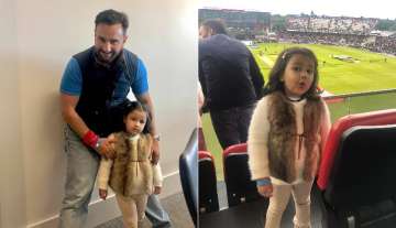 Saif Ali Khan happily poses with MS Dhoni's daughter Ziva Dhoni