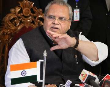 J&K Governor, Satya Pal Malik addressing media 
 