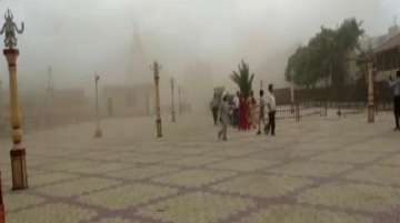 Dust storm at Somnath temple before the cyclone was expected