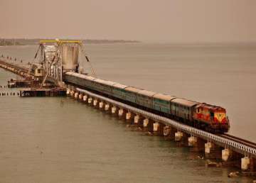 Dredger runs aground near Rameswaram's iconic Pamban Railway Bridge, 12 rescued