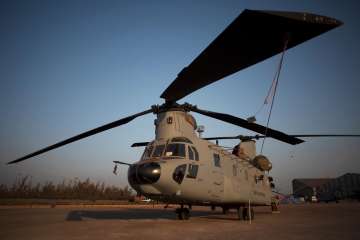 Two new heavy-lift Chinook helicopters for IAF arrive in Gujarat
