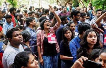 ABVP protests against Delhi University Vice-Chancellor over 'inclusion of objectionable material' in syllabus