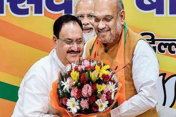Union Home Minister Amit Shah with BJP President JP Nadda