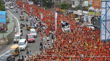 Traffic snarls in Delhi due to movement of kanwariyas