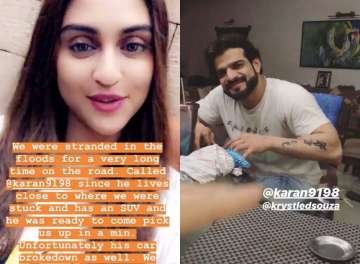 Karan Patel saves Krystle D’souza from Mumbai rains, actress shares cute thank you post