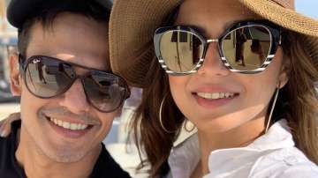 Drashti Dhami looks stunning in polka-dotted swimsuit with husband Neeraj Khemka in Spain