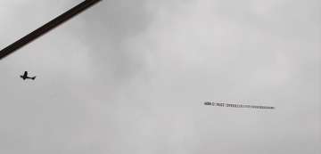 Another embarrassment for ICC, this time plane flies over Edgbaston with protest banner
