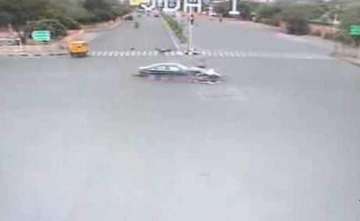 Video captures horrific moment when speeding Audi tosses bike driver in air