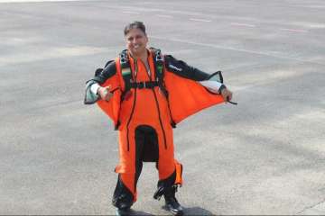 Wing Commander Tarun Chaudhri becomes first IAF pilot to accomplish wingsuit skydive jump