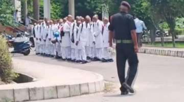 Shocking video shows how 150 students medical college in Saifai were tonsured while ragging