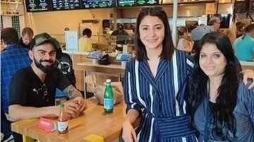 Virat Kohli and Anushka Sharma were seen clicking pictures in a cafe in Miami, where India will play