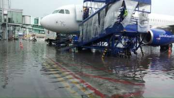 Rains clogged Kolkata's international airport causing traffic disruptions on Friday.