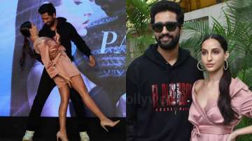 Nora Fatehi’s OOPS moment as she dances with Vicky Kaushal at Pachtaoge song success party