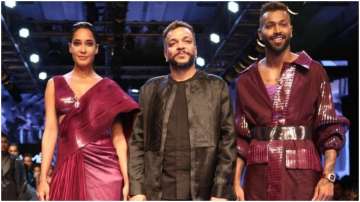 Lakme Fashion Week 2019: Hardik Pandya and Lisa Haydon walk for designer Amit Aggarwal