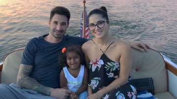 Sunny Leone perform mommy duties and helps daughter finish homework on vacation