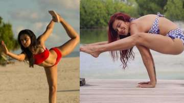  Abigail Pande, Aashka Goradia, nude yoga, topless yoga