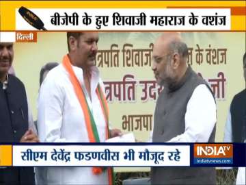 Shivaji's kin and NCP MP Udayanraje Bhonsle joins BJP ahead of polls