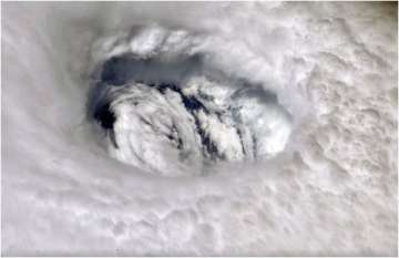  NASA shows the eye of Hurricane Dorian shown from the International Space Station.