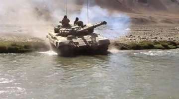 Indian Army conducts military drill in Ladakh