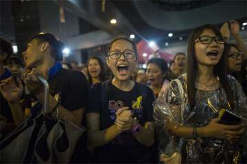 HongKong students strike on 1st day of school year 