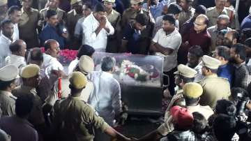 Kodela Siva Prasada Rao's body kept for people to pay respect. 