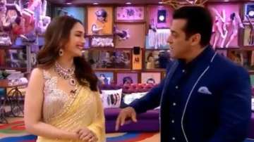 Madhuri Dixit, Salman Khan recreate ‘Didi Tera Dewar’ scene inside Bigg Boss 13 house