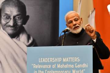 PM Modi delivers speech at UN on Gandhi