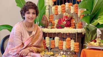 Sonali Bendre celebrates Ganesh Chaturthi with family, says glad to be back this year