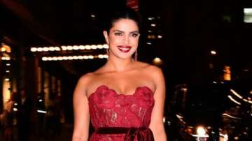 Priyanka Chopra’s sultry appearance in ruby red lace dress at Vanity Fair’s Best Dressed Party