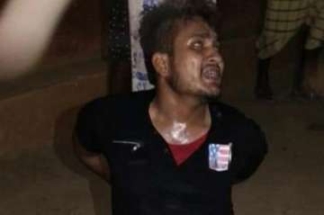 Video grab of Tabrez Ansari (24) who was beaten to death in Kharsawan district of Jharkhand.