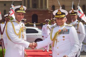 Navy chief visits INS Baaz at Andaman islands
