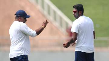 Indian bowling coach Bharat Arun with R Ashwin
