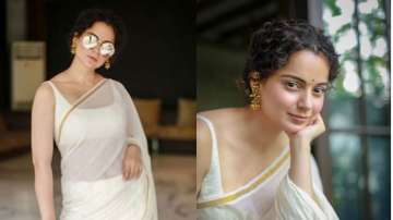 Kangana Ranaut is a vision in white, stuns in mulmul saree